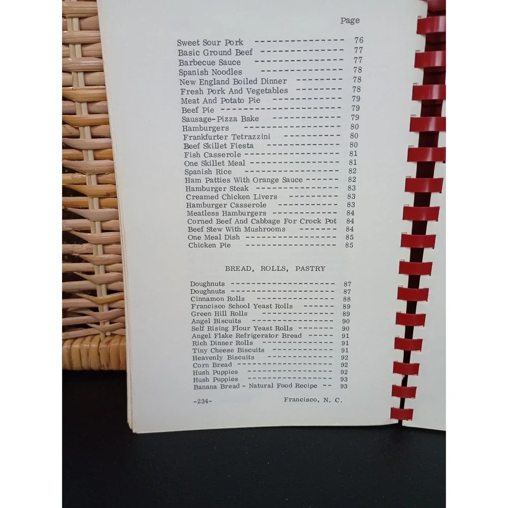 Francisco Recreational Department Cookbook‎ Francisco, NC 1978